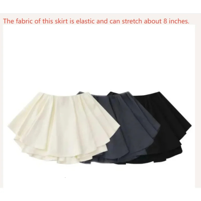 Sports Mini Skirt Casual Sweet Girls Elastic Waist Pleated Skirt Matching Basic White Short Skirt In Womens Running Skirt 250320