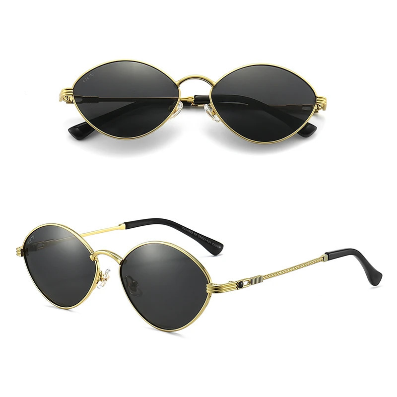 GCV Cat Eye Olive-Shaped Alloy Men Wome Sunglasses Polarized UV400 Night Vision Goggles Vintage Retro Punk UNISEX 250318