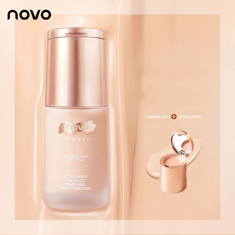 NOVO Professional Liquid Base Concentrated Cream 2-in-1 Face Base Korean Long lasting Makeup 30ml Private Label 250319