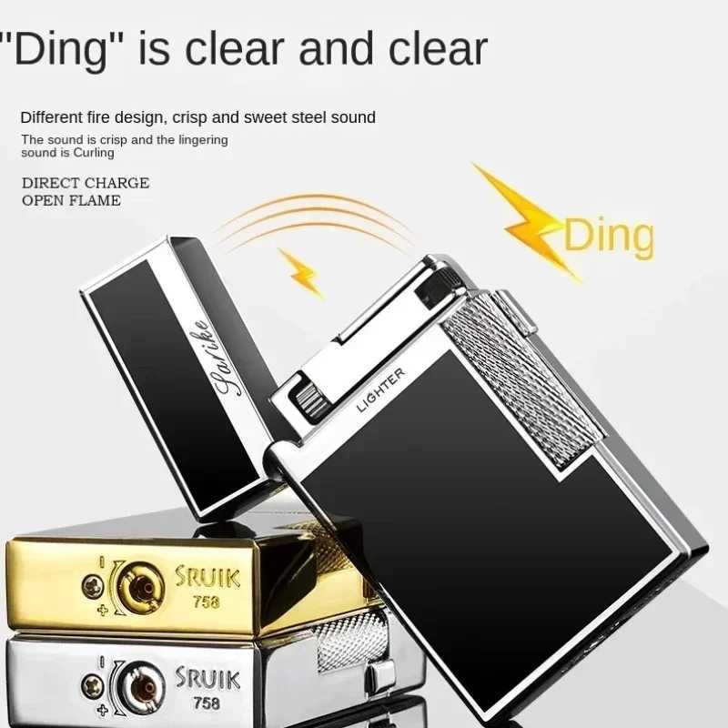 Metal windproof torch gas lamp dual flame butane cigarette lighter mens gift cigarette lighter accessories M250319