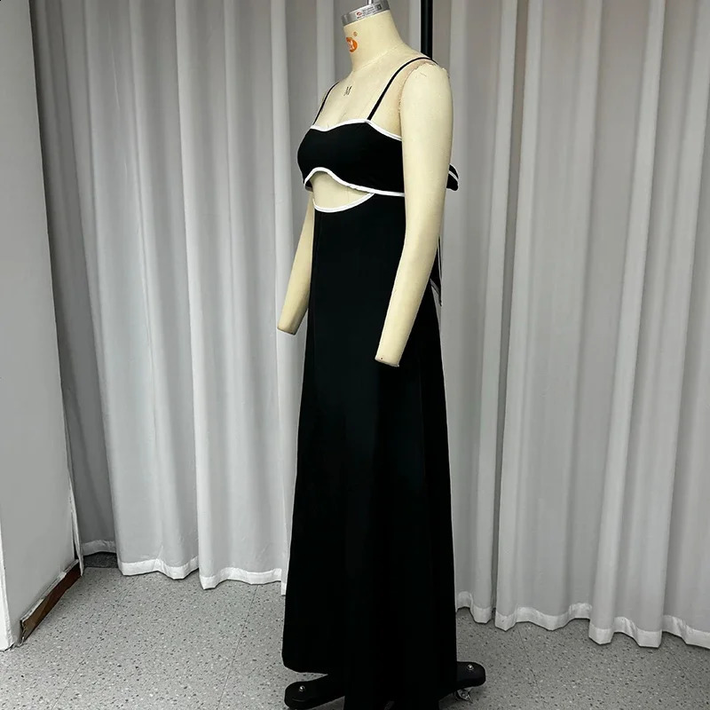 Wefads Maxi dress womens summer casual patch work pendant sleeveless backless lace loose beach long dress 250314