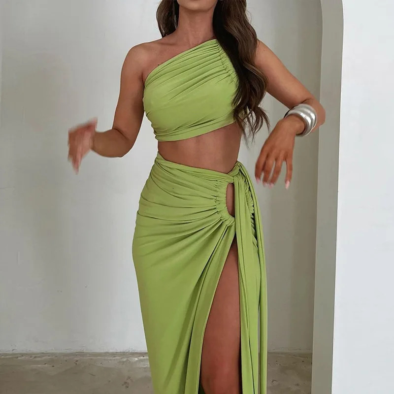 Dulzura Women Summer Tank Tops Long Skirts Party Club Vacation Two Piece Matching Sets Outfits Wholesale Items For Business 250320
