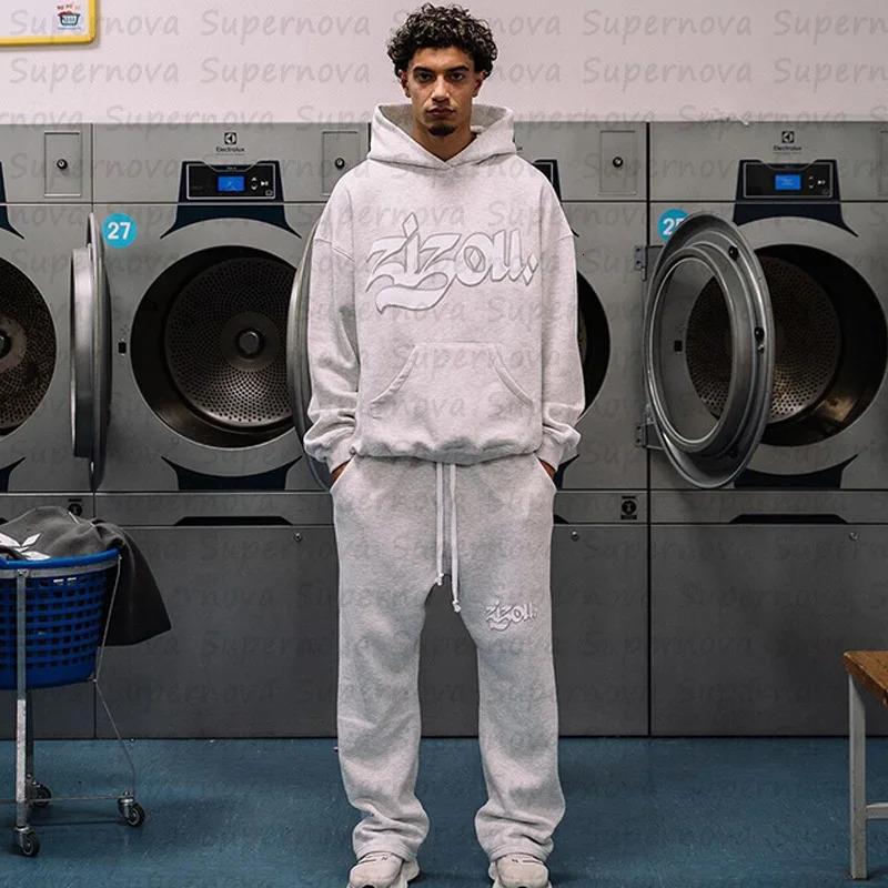 2024 Hoodie Letter Printing Gothic Punk Street Mens Sportswear with Extended Sleeves Super Large Zipper Y2K 250320Z