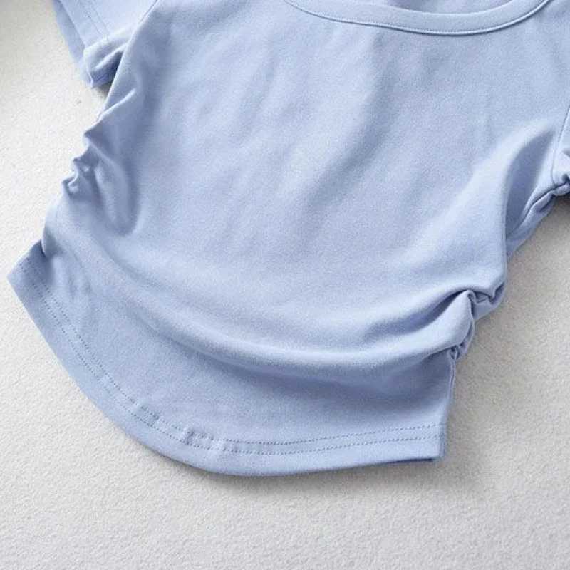 Girls Short Sleeved T-Shirt Kids Slim Top Tees Teenagers Shirts 2024 Summer 2 To 12Yrs Childrens Clothing Korean StyleT250320
