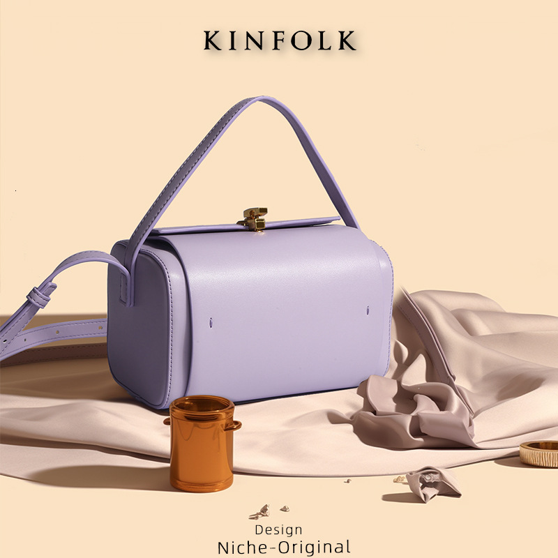 Women's New 2023 High Quality And Unique Brazilian Berry Purple Boston Box Small Square Single Shoulder Crossbody Bag