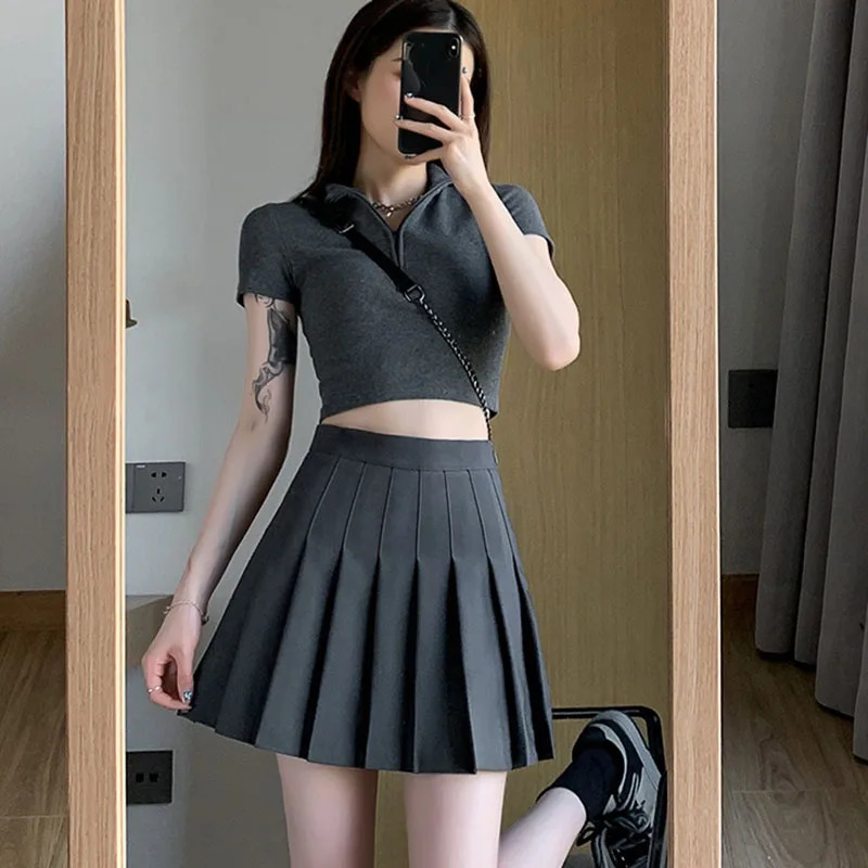 Preppy Style Pleated Skirt Women 2025 Summer Japanese Style High Waisted Mini Skirts Woman Solid School Uniform Y2k Jk Skirts 250320