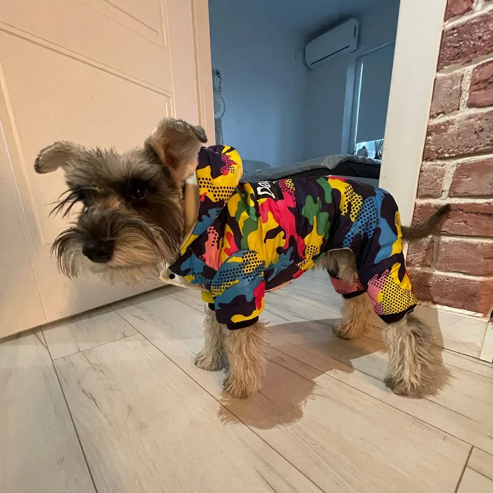 Winter mini dog clothing puppy jacket Parkas fashionable camouflage printed pet cat ski suit cotton set 250318