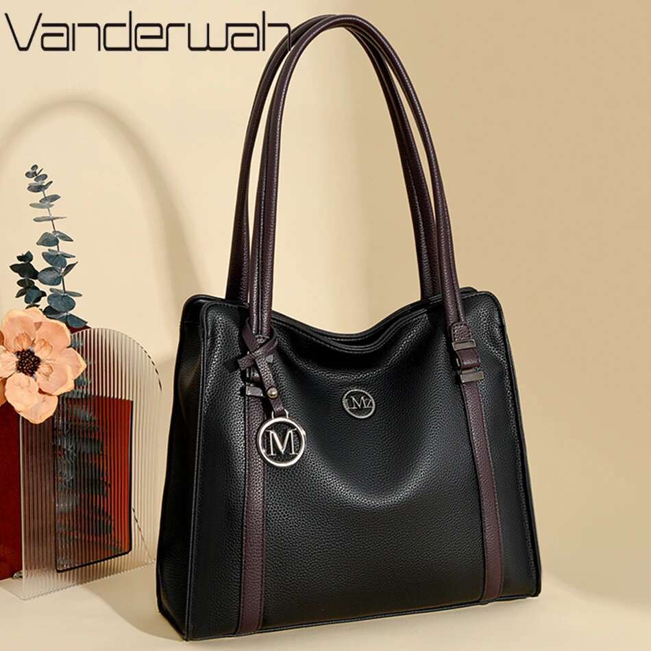 Soft Leather Handbags Women Designer Shoulder Ladies Large Capacity Top-Handle Bags Shopping Tote Bag Sac A Main