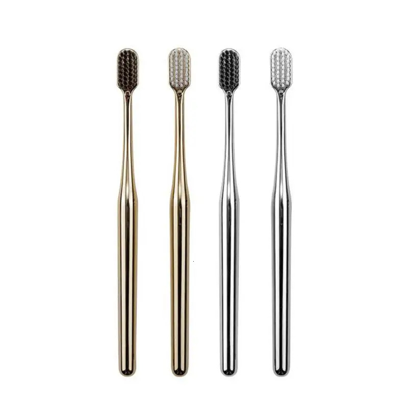 Soft Toothbrush Men Women Adult Tooth Brush Gold Silver Brushes Elegance Gentle Toothbrushes Drop 250320