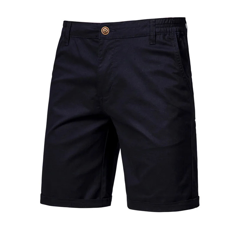 Men Shorts Summer Cotton Middle Waist Male Casual Business Men Shorts Printed Beach Stretch Chino Classic Fit Short Homme 250317
