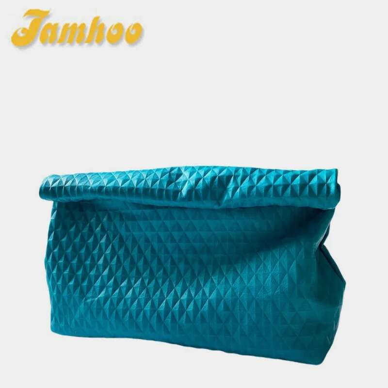 Jamhoo Personality Roll-Edge Lazy Casual Soft Phone Women High Quality Holding Large Bag Designer Handbag Clutch
