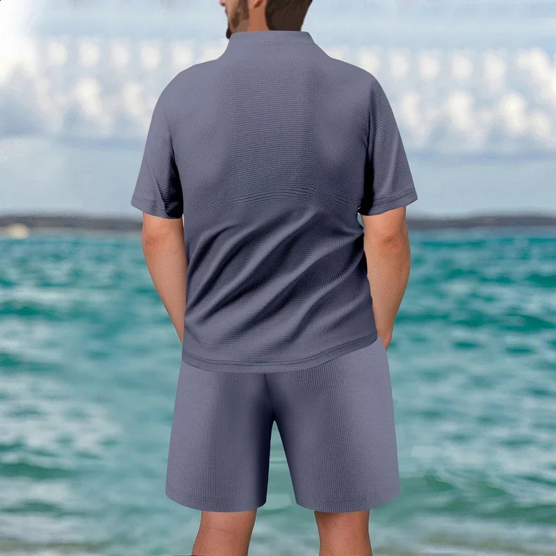 Mens Summer Ice Silk Short Sleeved T-shirtquick Drying Loose Shorts Paired with Running and Fitness Equipment Sports Suit Thin 250319