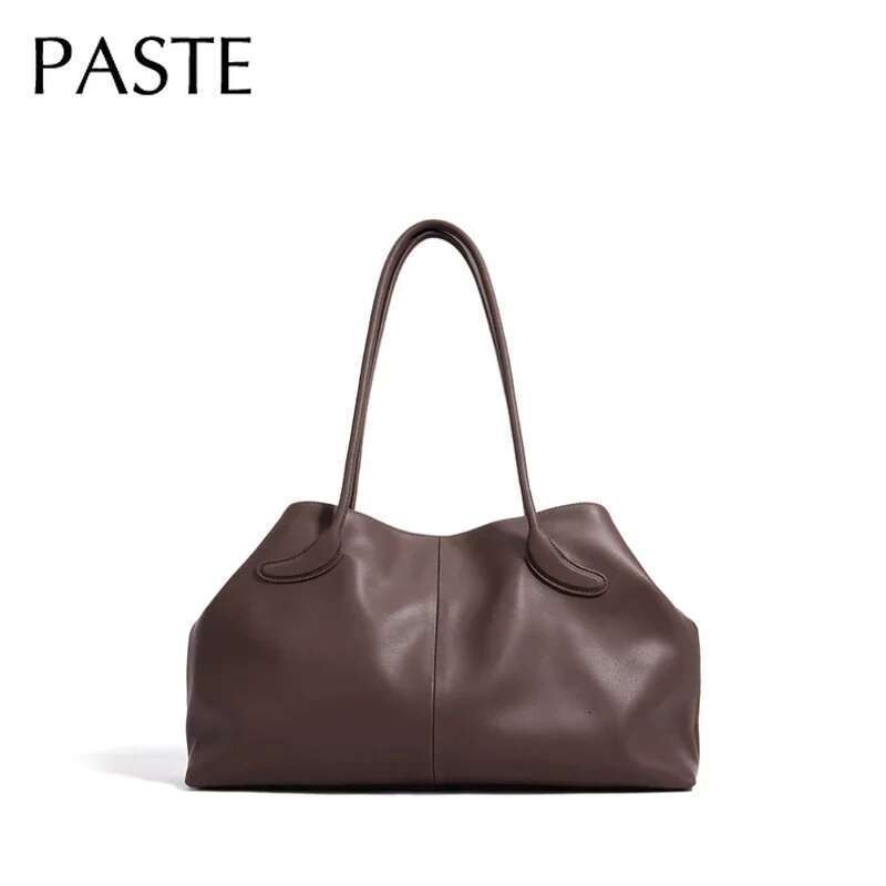 New Winter Matte Red Large Shopper Tote for Marry Christmas Gift Suede + Cow Leather Women Handbag with Mini Purse Kakhi