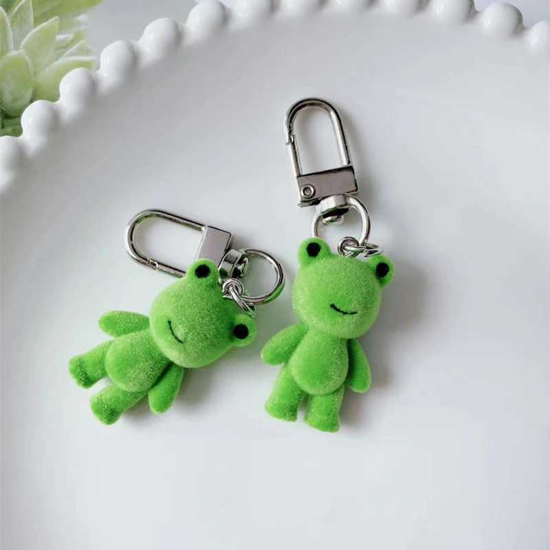 3D cartoon plush frog keychain cute keychain bag pendant backpack charm car decoration accessoriesXJ250319