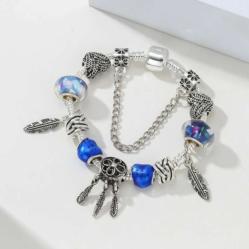 Dropshipping High Quality Silver Plated Charm Bracelet,DIY Fine Beads Charm Suitable Brand Bracelet For Women Men Jewelry Gift