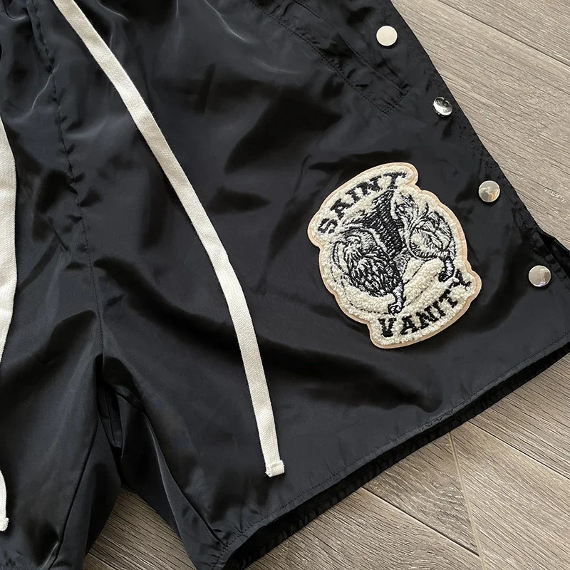 The same embroidered breasted casual sports shorts from SAINT VANITY ins 250317