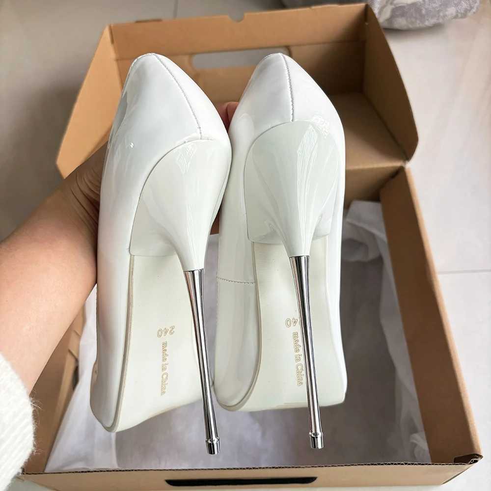 New Arrival High H Sexy 16cm White Red inside Wan Pumps Runway Cross Dresser Club Unisex Shoes Big Szie 44 45 46 Y250319