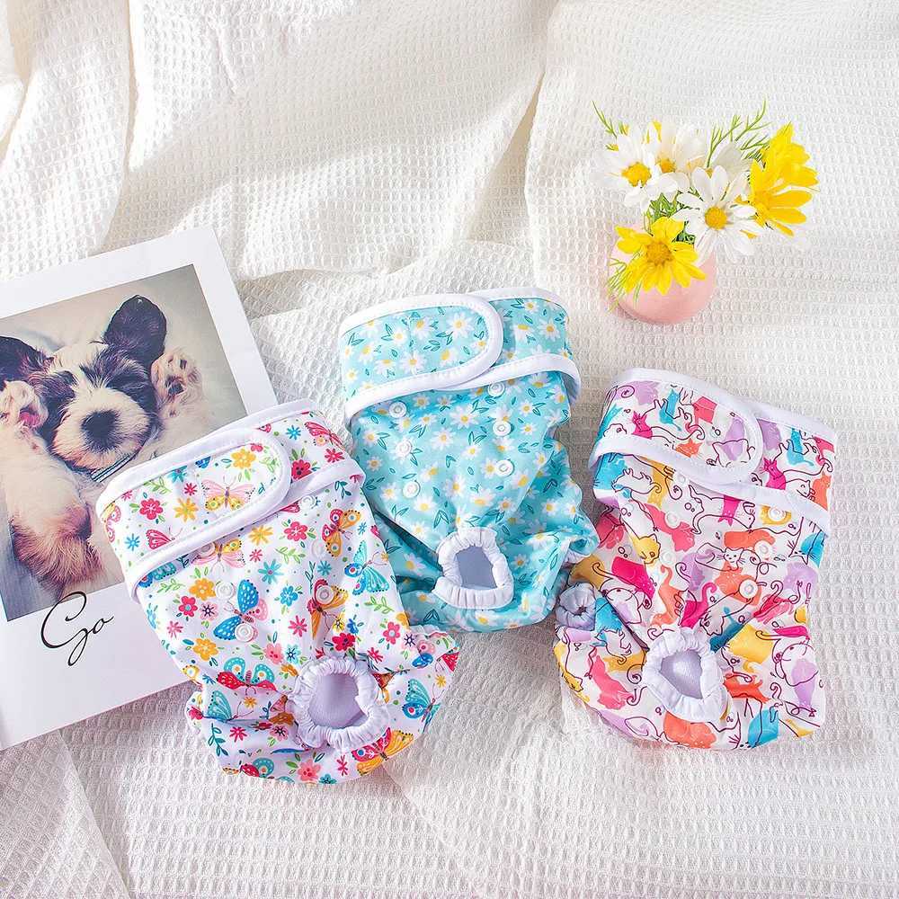 BIAI New1pc Reusable Womens Dog Diaper Washable Cloth Diaper with Hook and Loop Waterproof Soft Polyester Fabric Dog Pants Y250320
