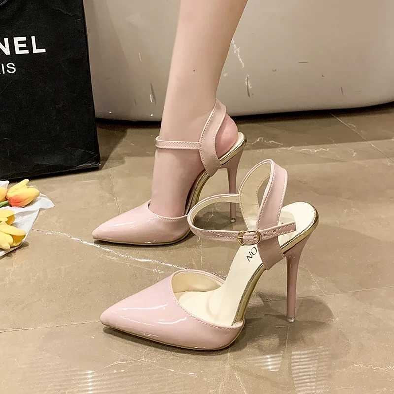 2023Sexy High H shoes Colour Wan Pumps Patent Leather Heeled Shoes Fem Stiletto H New Wen Sandals Red Party Shoes Y250319