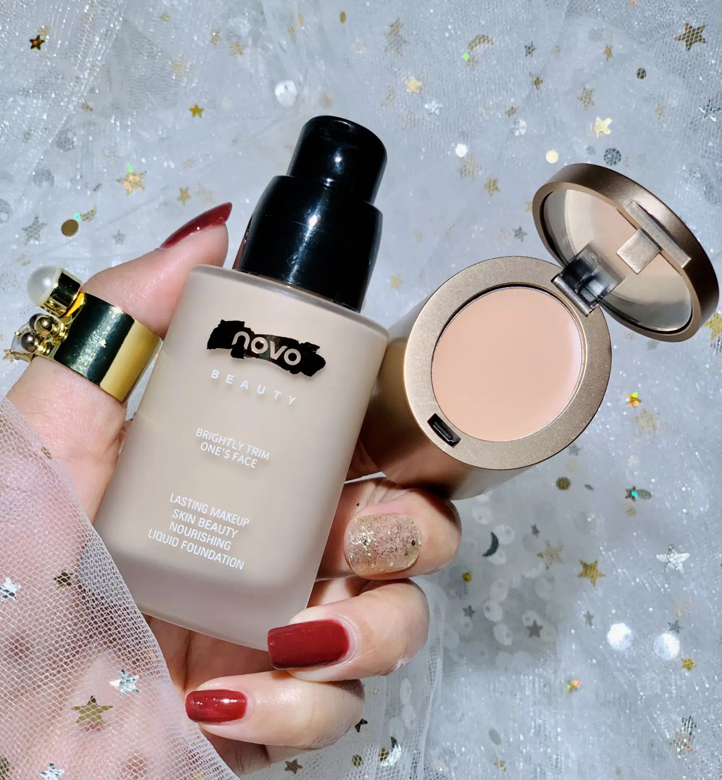 NOVO Professional Liquid Base Concentrated Cream 2-in-1 Face Base Korean Long lasting Makeup 30ml Private Label 250319