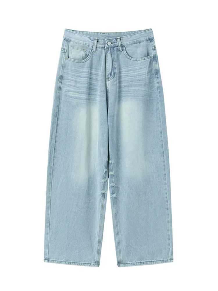 Mens retro blue jeans straight fashion casual comfortable pocket jeans street hip-hop trend mens styleT250319