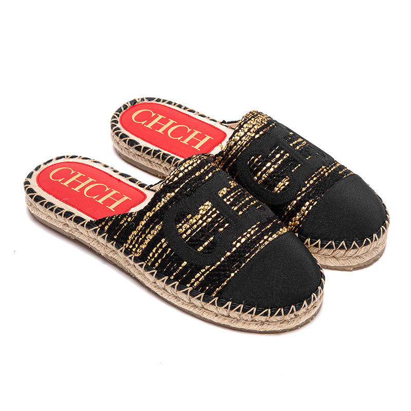CHCH Baotou Flat Bottomed Small Fragrant Style For Women 2024 New Versatile Lazy Shoes Trend Empty Women's Slippers