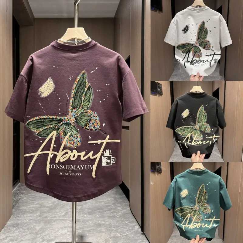 Spring and summer new round neck floral short sleeved T-shirt casual version Western commuting clothing loose mens T-shirtT250319
