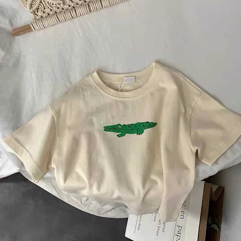 Summer Kids Cartoon Print Short Sleeve TShirt Boys And Girls Casual Fashion Cute Round Neck Tops Toddler Simple Versatile TeesT250320
