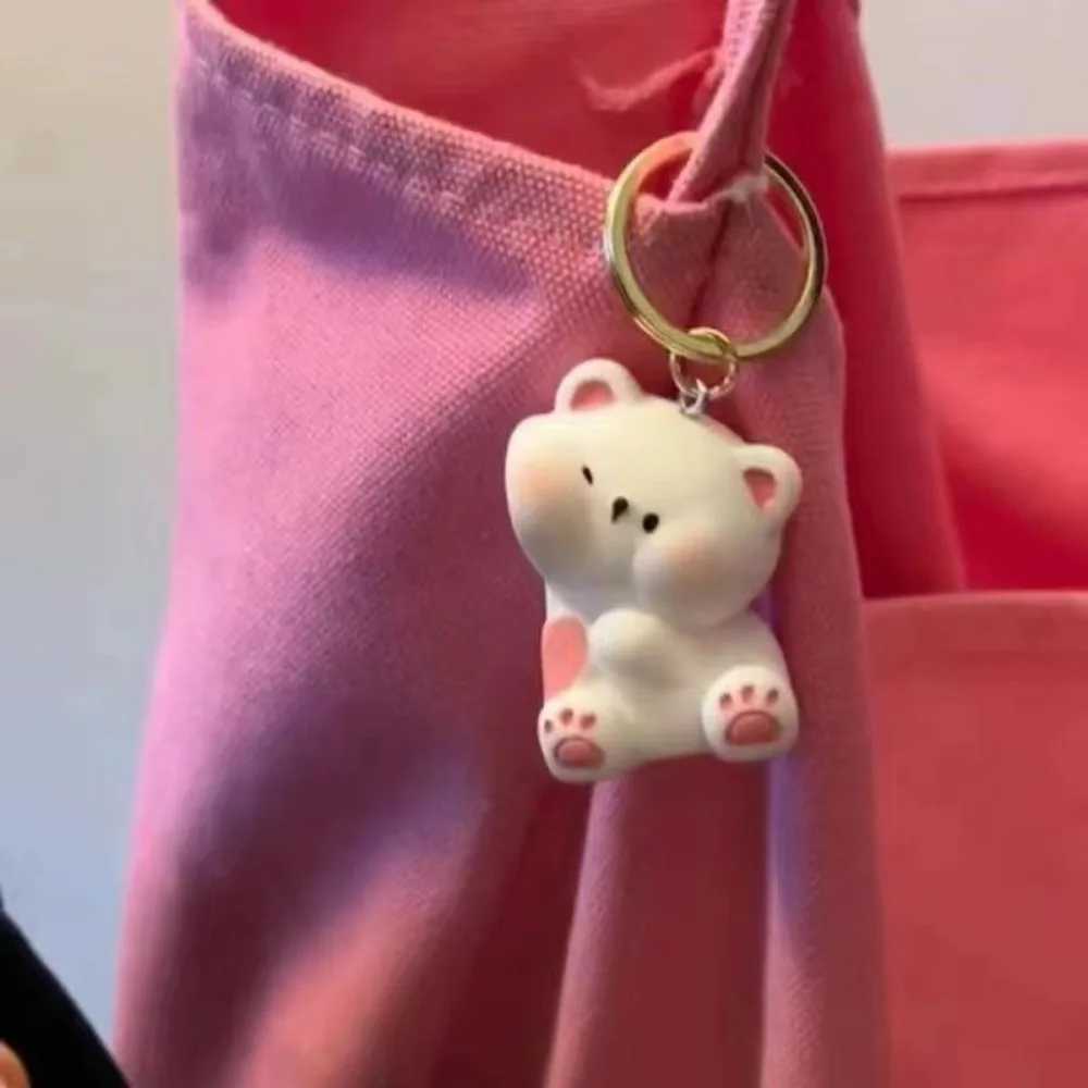 1 Cute Resin Bear Couple Magnetic Keychain Cartoon Animal Doll Bag Pendant Kawaii Keychain Couple GiftXJ250319