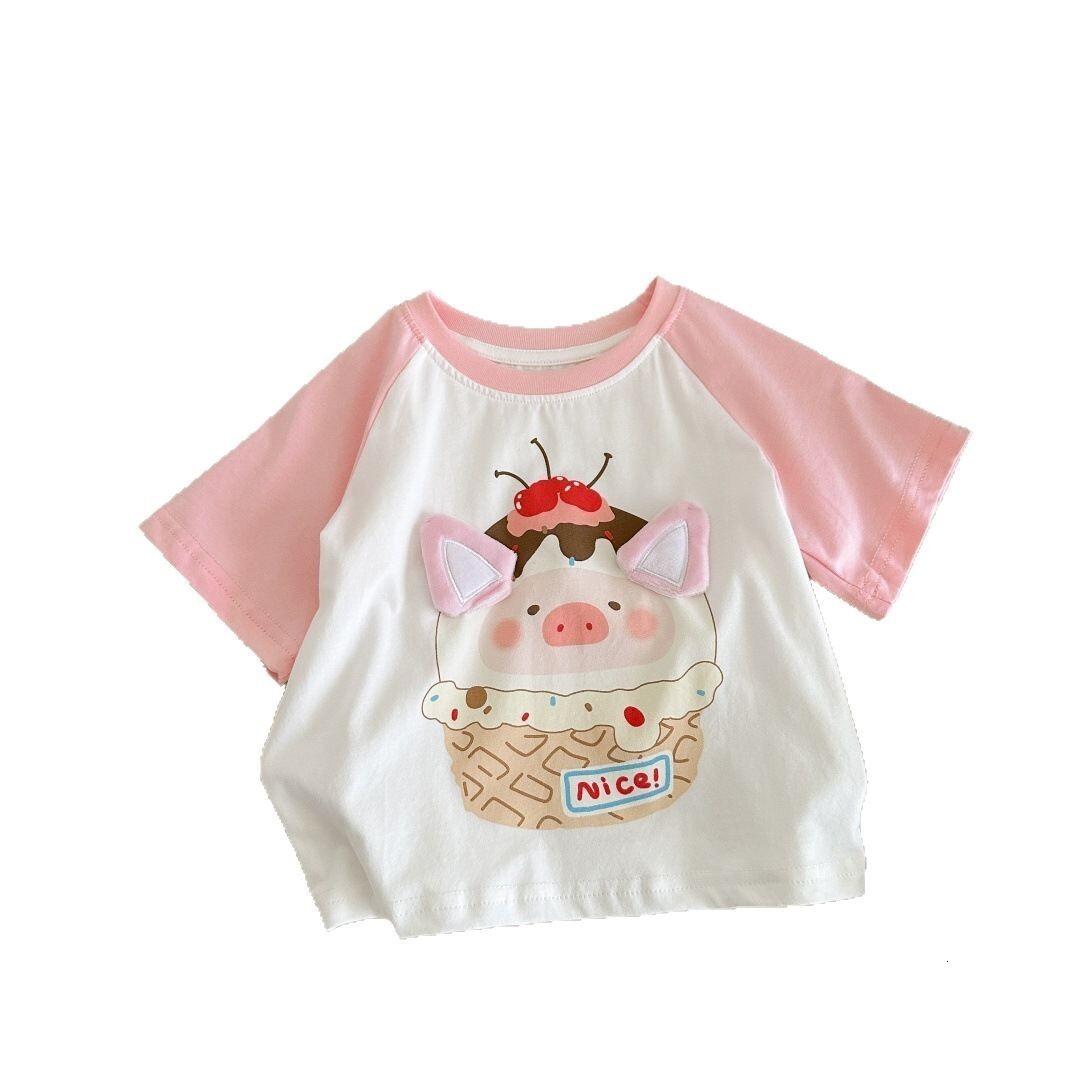 Ddmyshoesvip Girls Short New Summer Outfit And Trendy Children S Clothing Internet Famous Half Sleeved Girls Cotton T Shirt Top