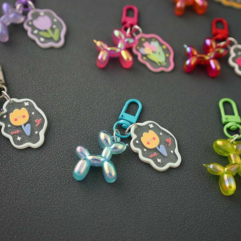 Cartoon Dog Keychain Sweet Fashion Candy Colorful Keychain Female Bag Pendant Cute Animal Phone Chain Keychain Jewelry GiftXJ250319
