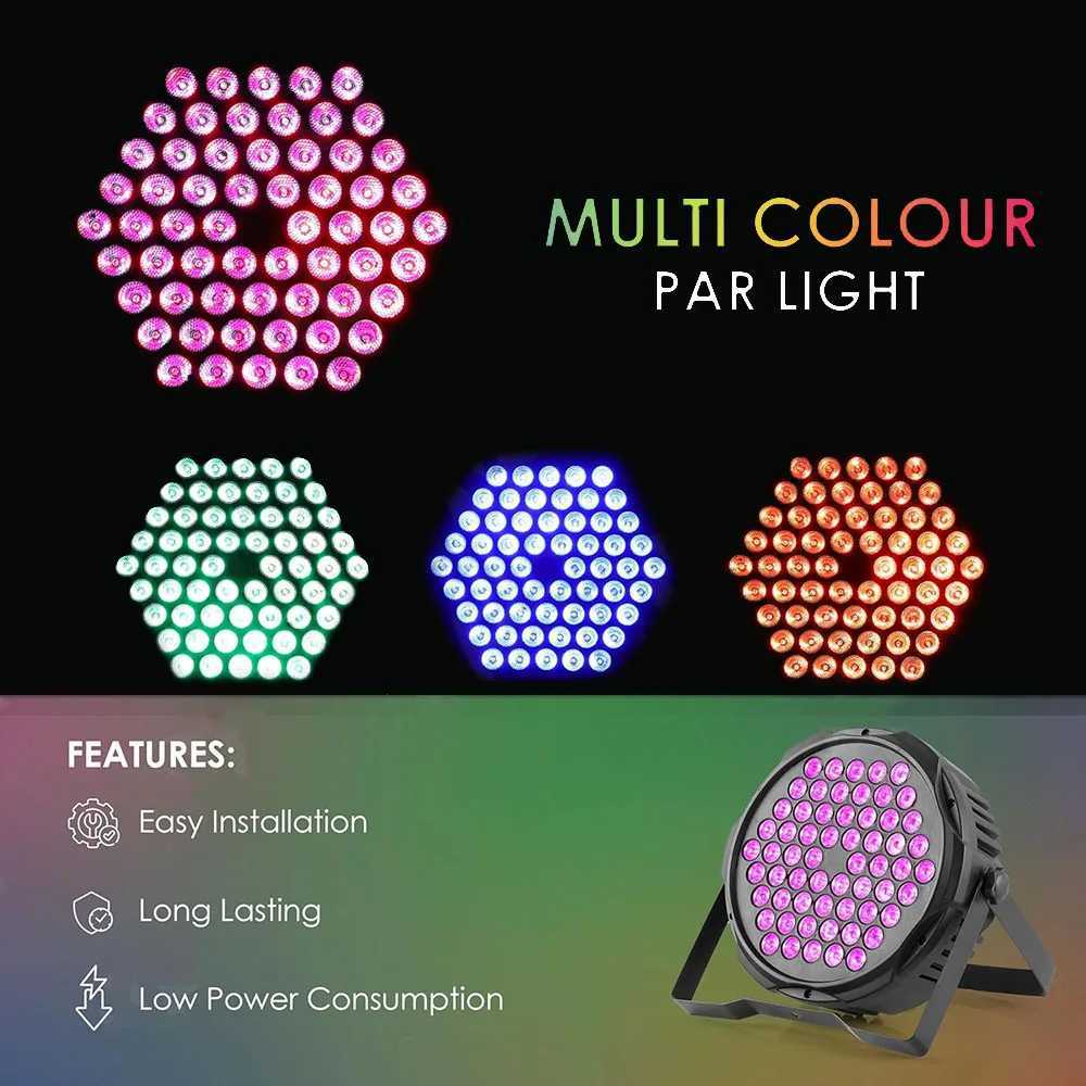 1/2/4/8pcs 60 LED Stage Flat For Lighting Effect RGBW 3IN1 DMX 512 DJ Disco Party Holiday Christmas Bar Club Wedding Show Lights Z250320