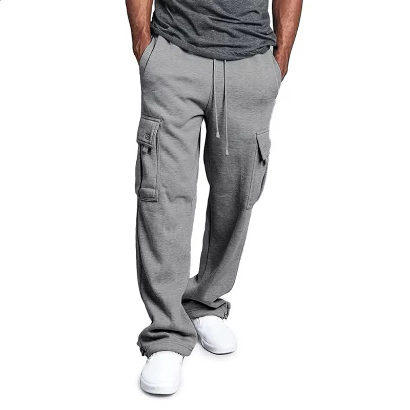 2piece cargo sports pants mens overalls casual fashionable multi pocket loose suitable for jogging 250317