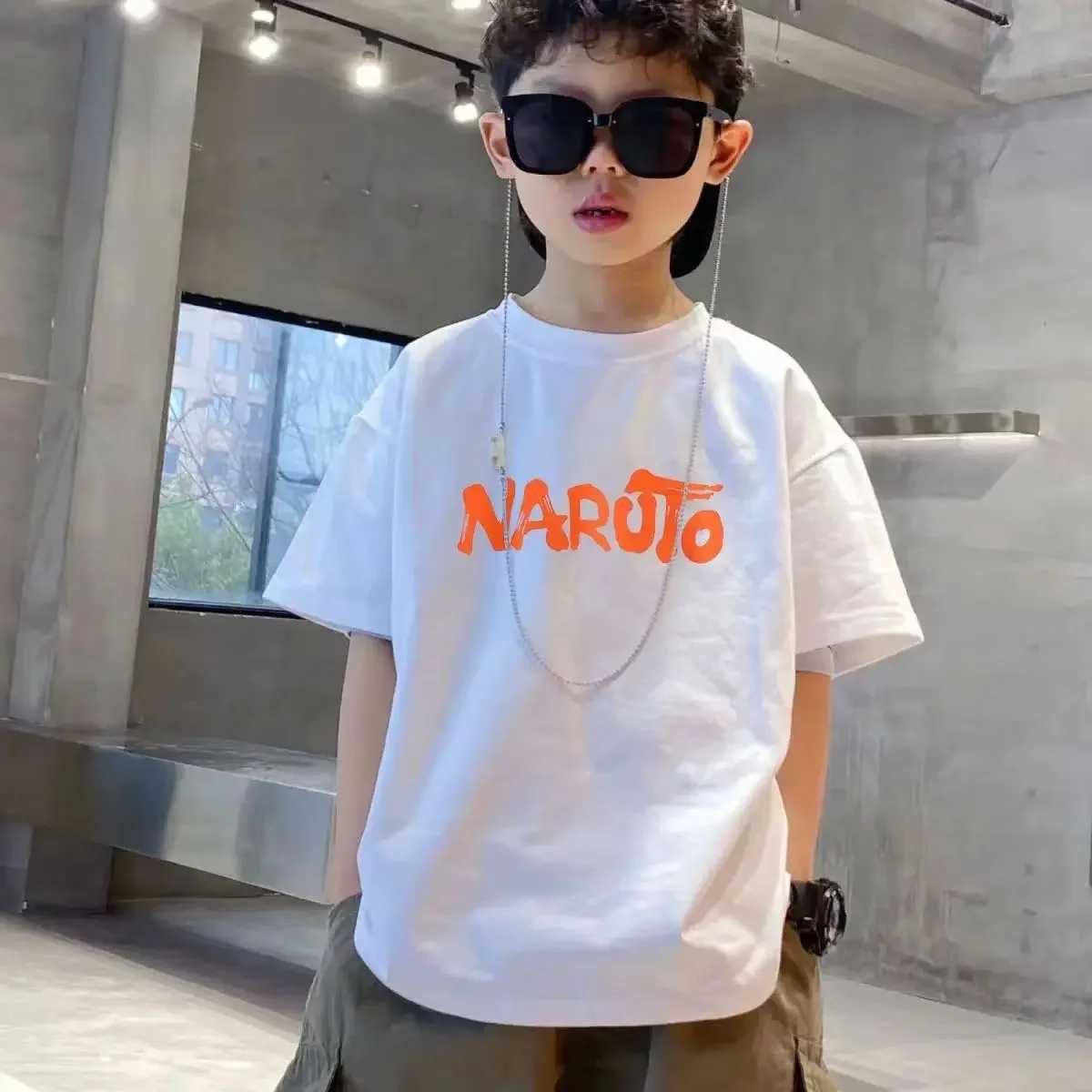 2024 Japanese Anime 3-14y Youth Summer Boys and Girls Baby Cotton Printed T-shirt Short Sleeve T-shirt Childrens Size Cartoon Childrens TopT250320