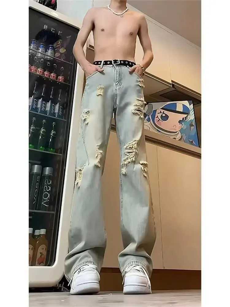 Casual pants Y2k jeans Trouser mens jeans mens clothing street bag jeans mens jeans mens jeans flannel cargo shortsT250319