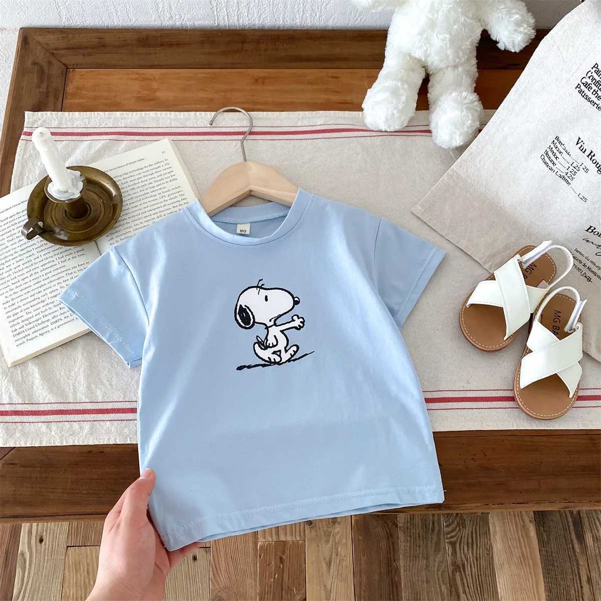 Summer clothing printing cartoon childrens short sleeved T-shirt popular fashion baby boys and girls Crewneck Pullover childrens T-shirtT250320
