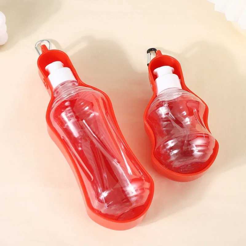 250/500mL Portable Dog Water Bottle Folding Beverage Plastic Water Bottle Pet Outdoor Travel Beverage Dog Drinking Bowl Y250319
