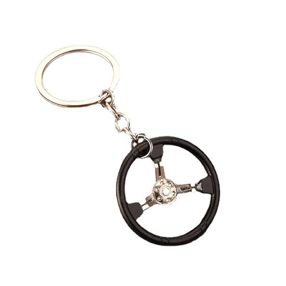 Hot selling sports racing car mixed color personalized steering wheel modified car keychain creative model metal charm keychainXJ250319