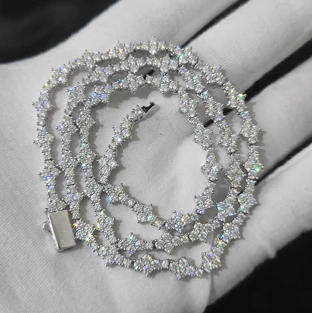 Hip Hop Jewelry Cross Tennis Necklace for Men Women Lead-Free Nickel-Free Skin-Safe Iced Out Bling CZ Tennis Chain Necklace Gift