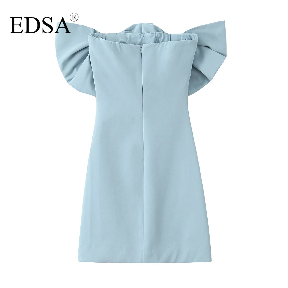 EDSA Woman Back Zipper Party Evening Dresses Women Elegant 3D Bow Decorate Sexy Sleeveless Backless Slim Mini Dress 250314