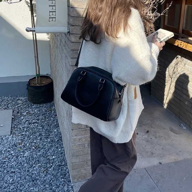 Vintage Solid Color Leather Crossbody Bags For Women Simple Quality Shoulder Messenger Bag Lady Handbags Female Elegant Purses Y250319