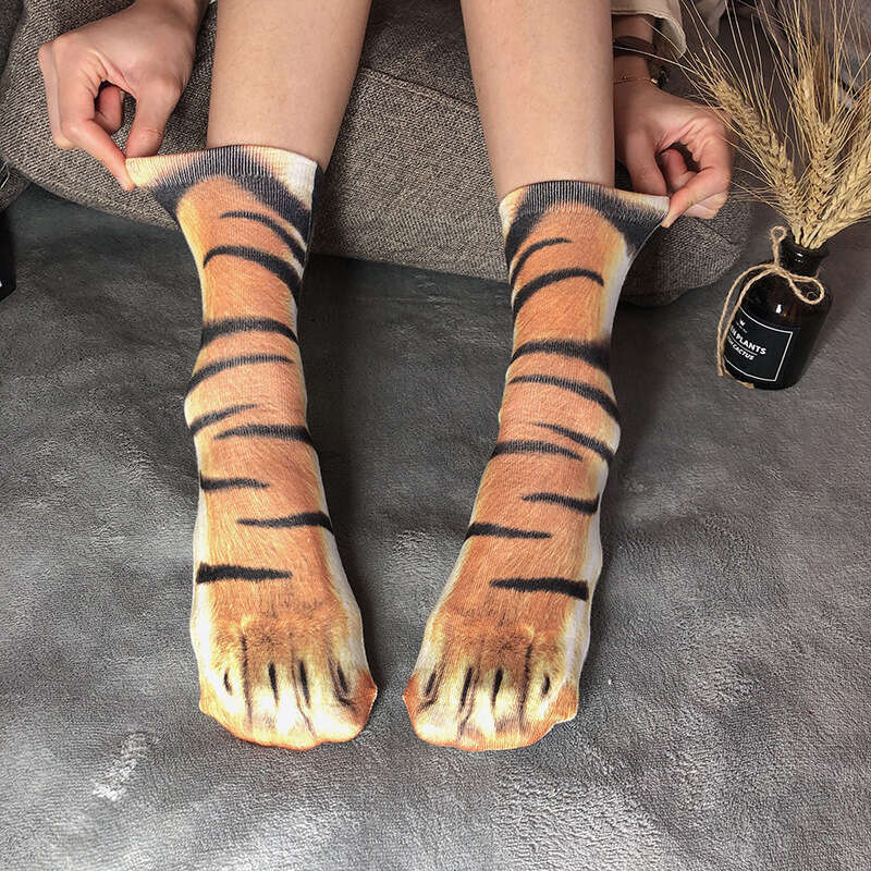 Simulation 3D For Cats, Dogs, Chickens, Claws, Leopard Print Animal Print, Funny Personality, And Fun Socks