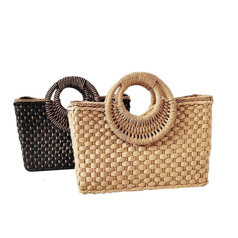 2023 Casual Woven Solid Color Versatile Retro Square Straw Fashion Women's Bag Designer Handbag