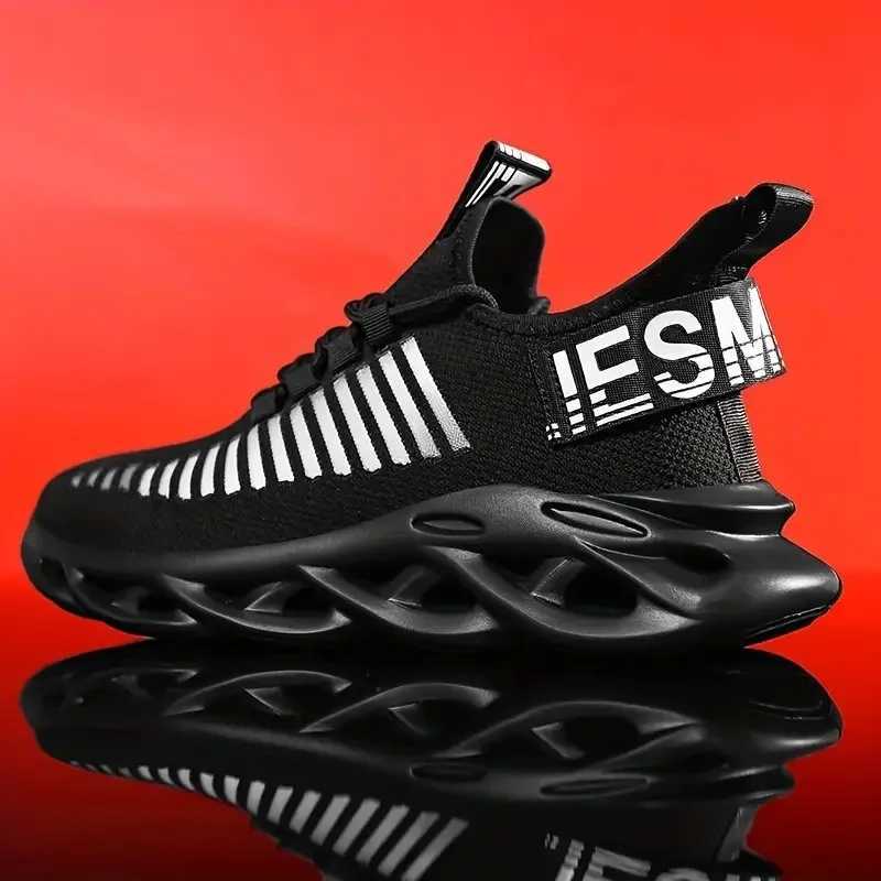 Lightweight mens running shoes comfortable breathable knitted shock-absorbing non slip sole womens outdoor running shoesW250320