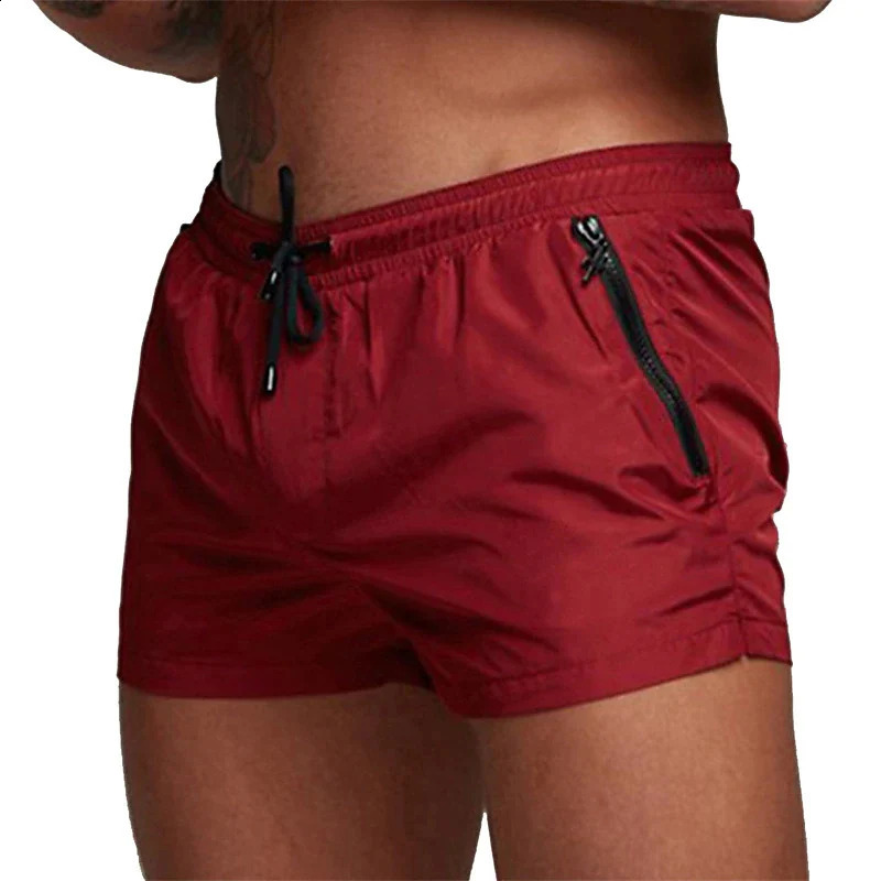 Mens shorts outdoor running pocket drawstring n elastic waist solid color comfortable breathable cotton blend 250411e