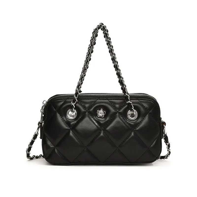 Xiaoxiangfeng Camellia Rhombus Crossbody Bag Womens 2024 New Fashion Versatile Shoulder Bag Commuter Handbag Y250319
