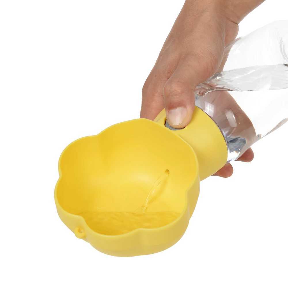 Portable dog water bottle suitable for small dogs cats durable leak proof puppies 2-in-1 food containers Chihuahua bulldog pet supplies Y250319