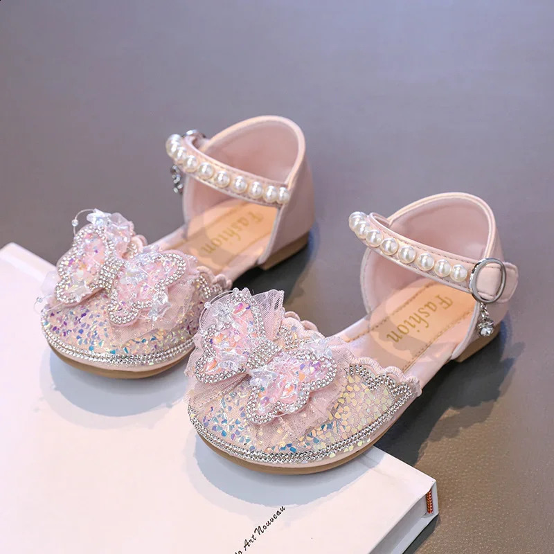 Summer Roman Sandals Fashion Butterfly sequins Beads Comfortable Daily Children Cute Casual Flat Shoes Zapatos Mujer 250304