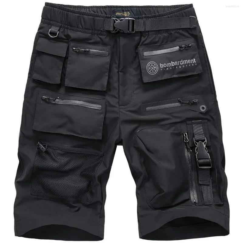 Men's Shorts Summer Functional Work Men Trend Loose Fitting Multi Pocket Pants Sports Quick Drying Casual Capris 2025 Y2k