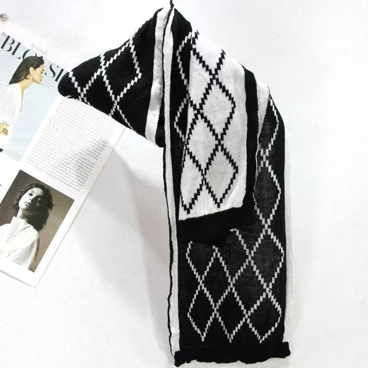 T38! Knitted scarf for men and women, warm, couples and children, autumn and winter, trendy and versatile scarf